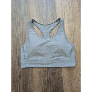 DSG Sports Bra Womens Medium Gray Racer Back Padded Stretchy Workout Athletic‎